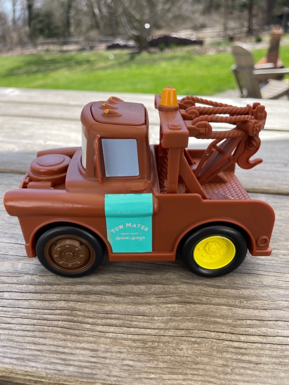 Mattel Brown Tow Truck Character Toy with Teal Accent - Picture 4 of 5